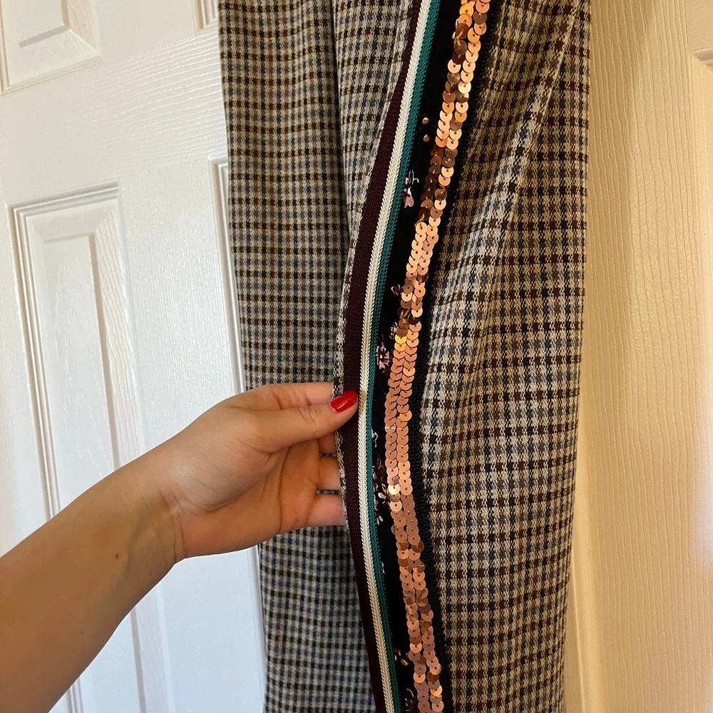 NWT Anthropologie Maeve Bettie Joggers in Brown Plaid, Size S - Picture 3 of 5